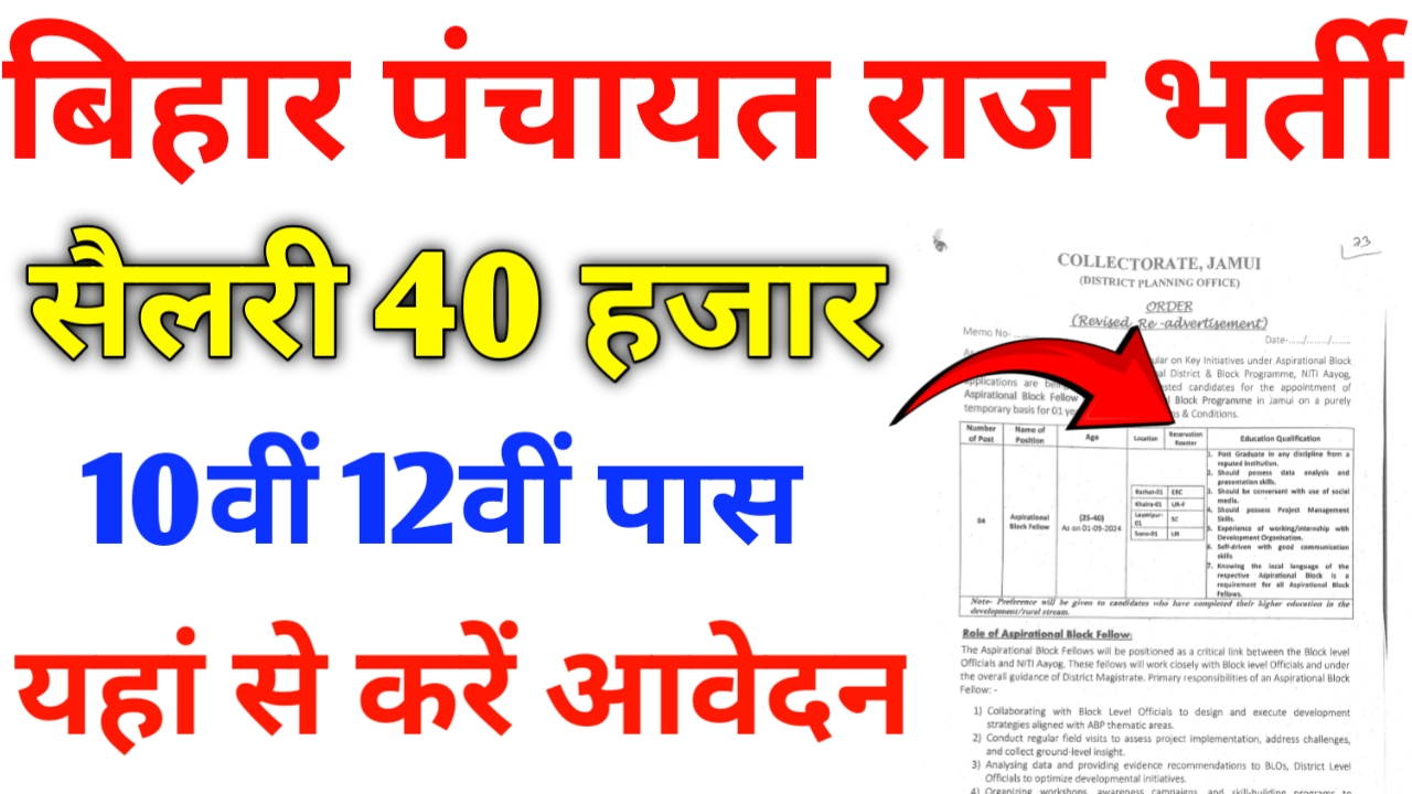 Bihar Panchayat 15610 Vacancy: बिहार पंचायत राज भर्ती के लिए पेपर कटिंग नोटिफिकेशन जारी