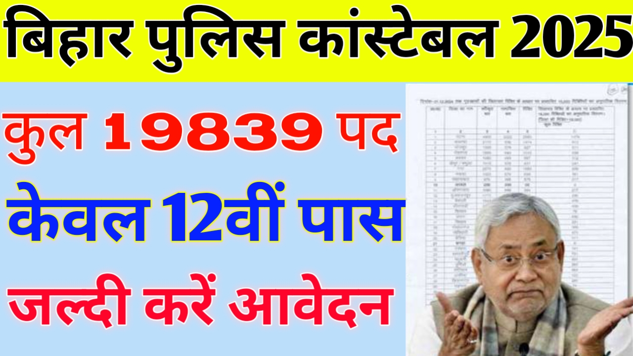Bihar police constable vacancy 2025 last date apply online: बिहार पुलिस कांस्टेबल भर्ती
